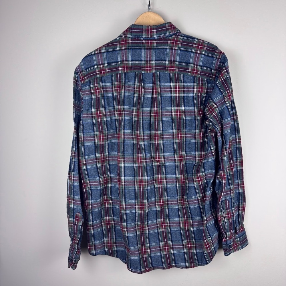 L.L. Bean Traditional Fit Gray‎ Plaid Flannel Shirt Mens Medium - Picture 2 of 5